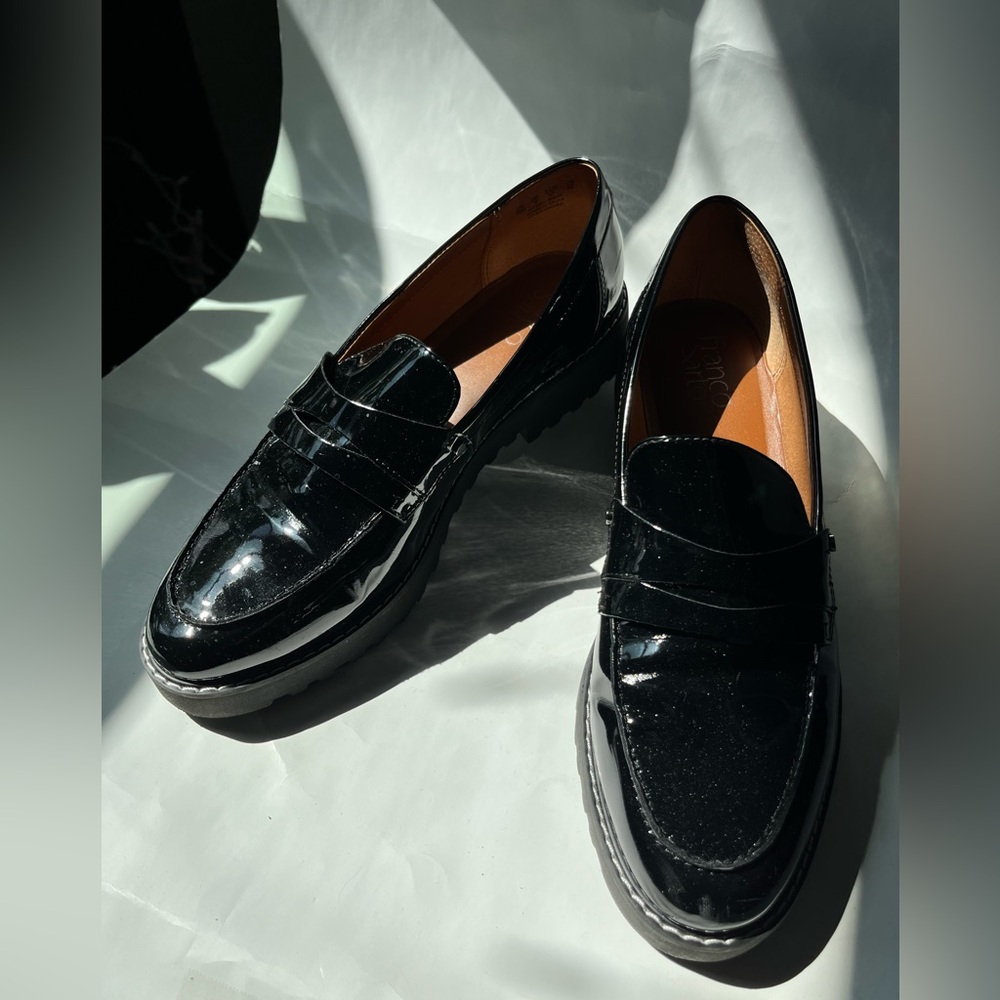 Franco Sarto Cassandra Loafers in Patent Leather Black